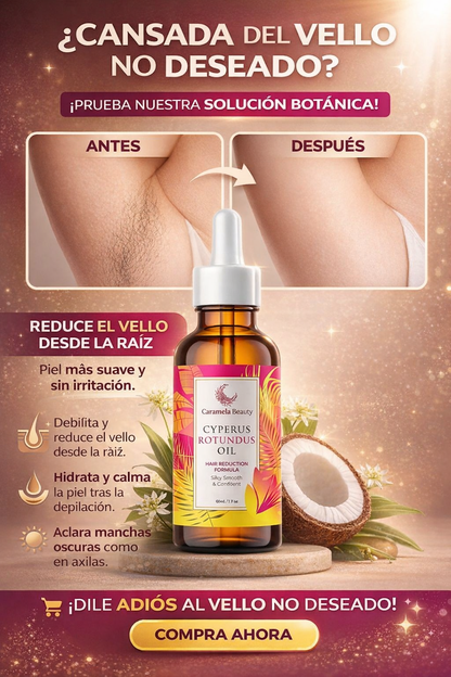 Aceite de Cyperus Rotundus – Menos Vello, Menos Manchas y Piel Suave en Todo el Cuerpo