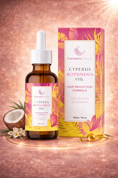 Aceite de Cyperus Rotundus – Menos Vello, Menos Manchas y Piel Suave en Todo el Cuerpo