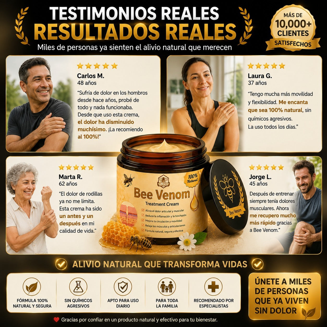 Bee Venom - Crema de abejas para aliviar el dolor articular