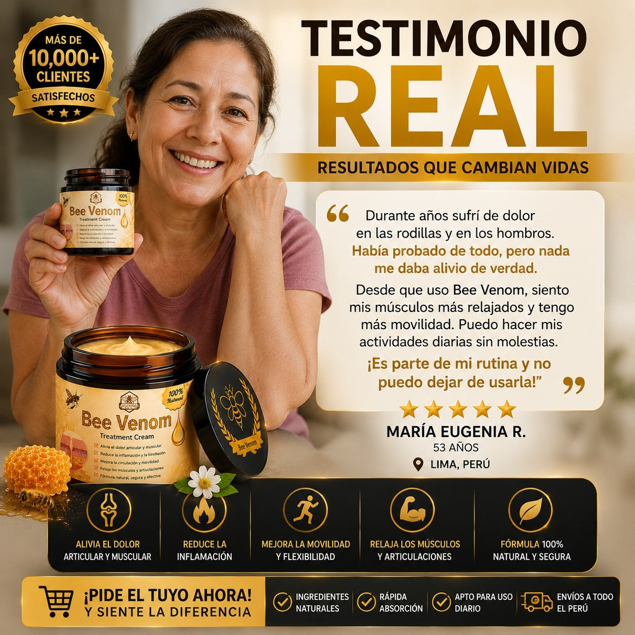 Bee Venom - Crema de abejas para aliviar el dolor articular